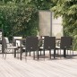 vidaXL 9-tlg. Garten-Essgruppe mit Kissen Schwarz Poly Rattan vidaXL 9-tlg. Garten-Essgruppe mit Kissen Schwarz Poly Rattan