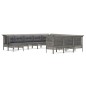 vidaXL 12-tlg. Garten-Lounge-Set mit Kissen Grau Poly Rattan vidaXL 12-tlg. Garten-Lounge-Set mit Kissen Grau Poly Rattan