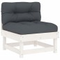 vidaXL 4-tlg. Garten-Lounge-Set mit Kissen Weiß Massivholz vidaXL 4-tlg. Garten-Lounge-Set mit Kissen Weiß Massivholz