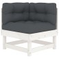 vidaXL 4-tlg. Garten-Lounge-Set mit Kissen Weiß Massivholz vidaXL 4-tlg. Garten-Lounge-Set mit Kissen Weiß Massivholz