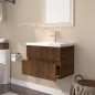 vidaXL Waschbeckenschrank mit Einbaubecken Braun Eiche Holzwerkstoff vidaXL Waschbeckenschrank mit Einbaubecken Braun Eiche Holzwerkstoff