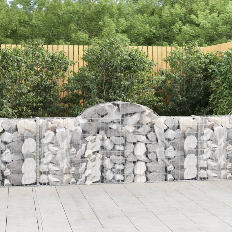 vidaXL Gabionen mit Hochbogen 3 Stk. 200x30x80/100 cm Verzinktes Eisen vidaXL Gabionen mit Hochbogen 3 Stk. 200x30x80/100 cm Verzinktes Eisen