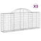 vidaXL Gabionen mit Hochbogen 3 Stk. 200x30x80/100 cm Verzinktes Eisen vidaXL Gabionen mit Hochbogen 3 Stk. 200x30x80/100 cm Verzinktes Eisen