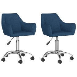 Esszimmerstühle 2 Stk. Drehbar Blau Stoff