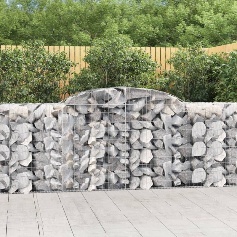 vidaXL Gabionen mit Hochbogen 12 Stk 300x50x100/120cm Verzinktes Eisen vidaXL Gabionen mit Hochbogen 12 Stk 300x50x100/120cm Verzinktes Eisen