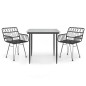 vidaXL 3-tlg. Garten-Essgruppe Schwarz Poly Rattan vidaXL 3-tlg. Garten-Essgruppe Schwarz Poly Rattan