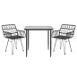 vidaXL 3-tlg. Garten-Essgruppe Schwarz Poly Rattan vidaXL 3-tlg. Garten-Essgruppe Schwarz Poly Rattan