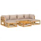 vidaXL 7-tlg. Garten-Lounge-Set mit Taupe Kissen Massivholz vidaXL 7-tlg. Garten-Lounge-Set mit Taupe Kissen Massivholz