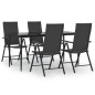 vidaXL 5-tlg. Garten-Essgruppe Schwarz Poly Rattan vidaXL 5-tlg. Garten-Essgruppe Schwarz Poly Rattan