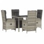 vidaXL 5-tlg. Garten-Essgruppe mit Kissen Grau Poly Rattan vidaXL 5-tlg. Garten-Essgruppe mit Kissen Grau Poly Rattan