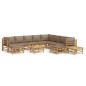 vidaXL 12-tlg. Garten-Lounge-Set mit Kissen Taupe Bambus vidaXL 12-tlg. Garten-Lounge-Set mit Kissen Taupe Bambus