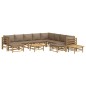 vidaXL 12-tlg. Garten-Lounge-Set mit Kissen Taupe Bambus vidaXL 12-tlg. Garten-Lounge-Set mit Kissen Taupe Bambus