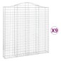 vidaXL Gabionen mit Hochbogen 9 Stk. 200x30x200/220cm Verzinktes Eisen vidaXL Gabionen mit Hochbogen 9 Stk. 200x30x200/220cm Verzinktes Eisen