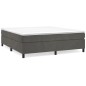 vidaXL Boxspringbett mit Matratze Dunkelgrau 200x200 cm Samt vidaXL Boxspringbett mit Matratze Dunkelgrau 200x200 cm Samt