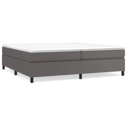 vidaXL Boxspringbett mit Matratze Grau 200x200 cm Kunstleder