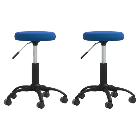 Esszimmerstühle 2 Stk. Blau Samt