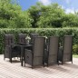 vidaXL 7-tlg. Garten-Essgruppe mit Kissen Schwarz und Grau Poly Rattan vidaXL 7-tlg. Garten-Essgruppe mit Kissen Schwarz und Grau Poly Rattan