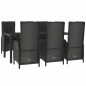 vidaXL 7-tlg. Garten-Essgruppe mit Kissen Schwarz und Grau Poly Rattan vidaXL 7-tlg. Garten-Essgruppe mit Kissen Schwarz und Grau Poly Rattan