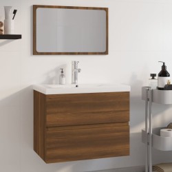 vidaXL Badmöbel-Set Braun Eichen-Optik Holzwerkstoff