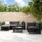 vidaXL 7-tlg. Garten-Lounge-Set mit Kissen Schwarz Massivholz vidaXL 7-tlg. Garten-Lounge-Set mit Kissen Schwarz Massivholz