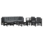 vidaXL 7-tlg. Garten-Lounge-Set mit Kissen Schwarz Massivholz vidaXL 7-tlg. Garten-Lounge-Set mit Kissen Schwarz Massivholz
