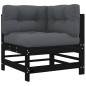 vidaXL 7-tlg. Garten-Lounge-Set mit Kissen Schwarz Massivholz vidaXL 7-tlg. Garten-Lounge-Set mit Kissen Schwarz Massivholz