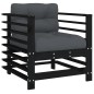 vidaXL 7-tlg. Garten-Lounge-Set mit Kissen Schwarz Massivholz vidaXL 7-tlg. Garten-Lounge-Set mit Kissen Schwarz Massivholz