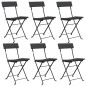 vidaXL Bistrostühle 6 Stk. Klappbar Schwarz Poly Rattan und Stahl vidaXL Bistrostühle 6 Stk. Klappbar Schwarz Poly Rattan und Stahl