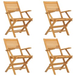 vidaXL Gartenstühle 4 Stk. Klappbar 55x62x90 cm Massivholz Teak