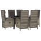 vidaXL 7-tlg. Garten-Essgruppe mit Kissen Schwarz und Grau Poly Rattan vidaXL 7-tlg. Garten-Essgruppe mit Kissen Schwarz und Grau Poly Rattan