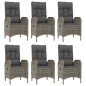 vidaXL 7-tlg. Garten-Essgruppe mit Kissen Schwarz und Grau Poly Rattan vidaXL 7-tlg. Garten-Essgruppe mit Kissen Schwarz und Grau Poly Rattan