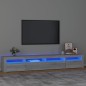 vidaXL TV-Schrank mit LED-Leuchten Grau Sonoma 240x35x40 cm vidaXL TV-Schrank mit LED-Leuchten Grau Sonoma 240x35x40 cm