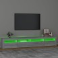 vidaXL TV-Schrank mit LED-Leuchten Grau Sonoma 240x35x40 cm vidaXL TV-Schrank mit LED-Leuchten Grau Sonoma 240x35x40 cm