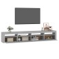 vidaXL TV-Schrank mit LED-Leuchten Grau Sonoma 240x35x40 cm vidaXL TV-Schrank mit LED-Leuchten Grau Sonoma 240x35x40 cm