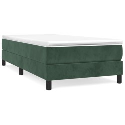 vidaXL Boxspringbett mit Matratze Dunkelgrün 90x200 cm Samt
