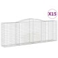 vidaXL Gabionen mit Hochbogen 15 Stk 400x50x140/160cm Verzinktes Eisen vidaXL Gabionen mit Hochbogen 15 Stk 400x50x140/160cm Verzinktes Eisen