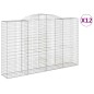vidaXL Gabionen mit Hochbogen 12 Stk 300x50x180/200cm Verzinktes Eisen vidaXL Gabionen mit Hochbogen 12 Stk 300x50x180/200cm Verzinktes Eisen