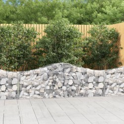 vidaXL Gabionen mit Hochbogen 14 Stk. 200x30x60/80 cm Verzinktes Eisen