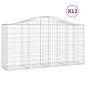 vidaXL Gabionen mit Hochbogen 12 Stk 200x50x100/120cm Verzinktes Eisen vidaXL Gabionen mit Hochbogen 12 Stk 200x50x100/120cm Verzinktes Eisen