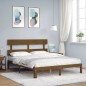 vidaXL Massivholzbett mit Kopfteil Honigbraun 160x200 cm