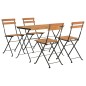 vidaXL 5-tlg. Bistro-Set Klappbar Massivholz Akazie und Stahl vidaXL 5-tlg. Bistro-Set Klappbar Massivholz Akazie und Stahl