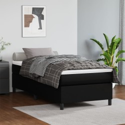 vidaXL Boxspringbett mit Matratze Schwarz 100x200 cm Kunstleder