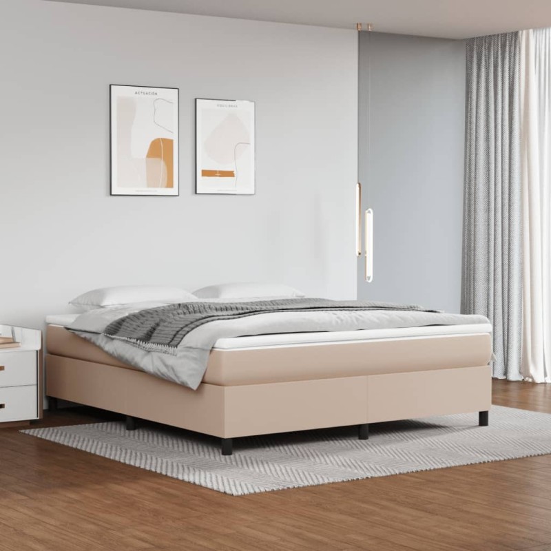 vidaXL Boxspringbett Matratze Cappuccino-Braun 160x200 cm Kunstleder vidaXL Boxspringbett Matratze Cappuccino-Braun 160x200 cm Kunstleder
