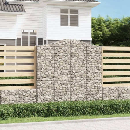 vidaXL Gabionen mit Hochbogen 10 Stk 200x30x200/220cm Verzinktes Eisen