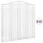 vidaXL Gabionen mit Hochbogen 10 Stk 200x30x200/220cm Verzinktes Eisen vidaXL Gabionen mit Hochbogen 10 Stk 200x30x200/220cm Verzinktes Eisen