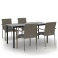 vidaXL 5-tlg. Garten-Essgruppe mit Kissen Schwarz und Grau Poly Rattan vidaXL 5-tlg. Garten-Essgruppe mit Kissen Schwarz und Grau Poly Rattan