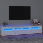 vidaXL TV-Schrank mit LED-Leuchten Weiß 210x35x40 cm vidaXL TV-Schrank mit LED-Leuchten Weiß 210x35x40 cm