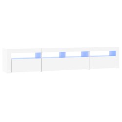 vidaXL TV-Schrank mit LED-Leuchten Weiß 210x35x40 cm