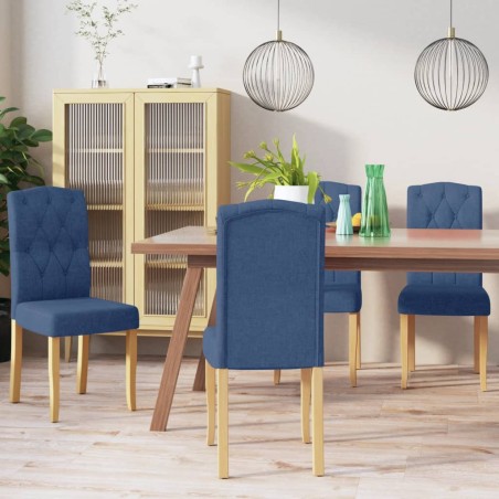 Esszimmerstühle 4 Stk. Blau Stoff