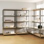 vidaXL Regale mit 5 Böden 4 Stk. Silbern Stahl & Holzwerkstoff vidaXL Regale mit 5 Böden 4 Stk. Silbern Stahl & Holzwerkstoff